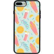 iPhone 7 Plus / 8 Plus Case Hülle - Silikon schwarz Summer 2025 Pattern citron