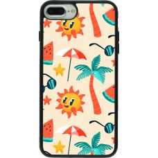 iPhone 7 Plus / 8 Plus Case Hülle - Silikon schwarz Summer 2025 Pattern soleil