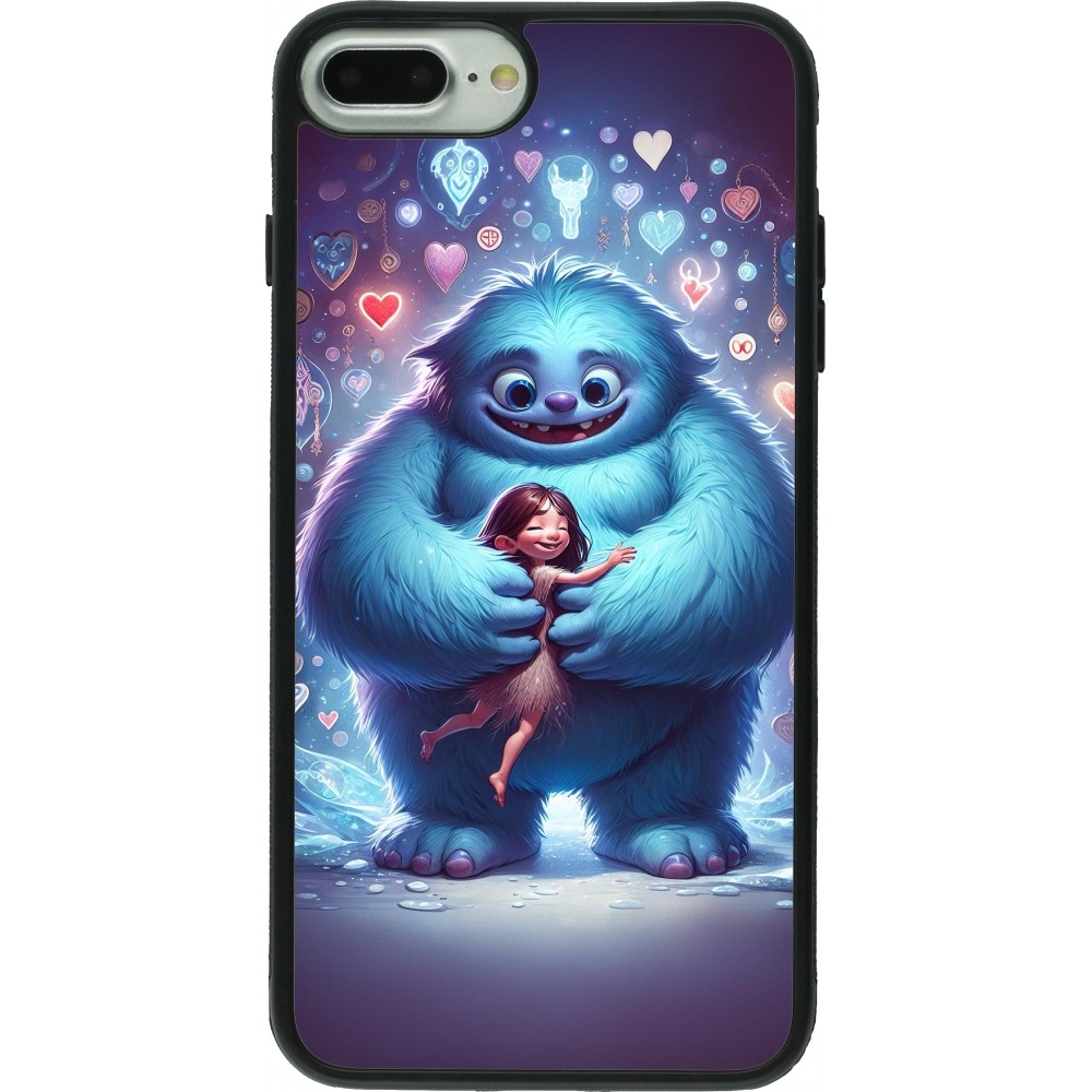 iPhone 7 Plus / 8 Plus Case Hülle - Silikon schwarz Valentin 2024 Flauschige Liebe