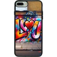 iPhone 7 Plus / 8 Plus Case Hülle - Silikon schwarz Valentin 2025 Liebe U Tag