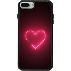 iPhone 7 Plus / 8 Plus Case Hülle - Silikon schwarz Valentine 2023 single neon heart