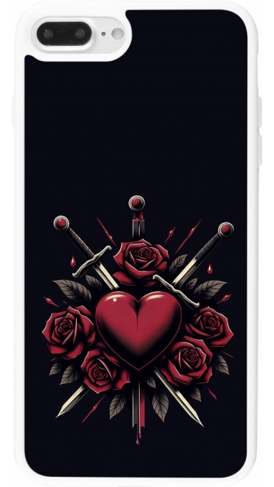 iPhone 7 Plus / 8 Plus Case Hülle - Silikon weiss Valentine 2024 gothic love