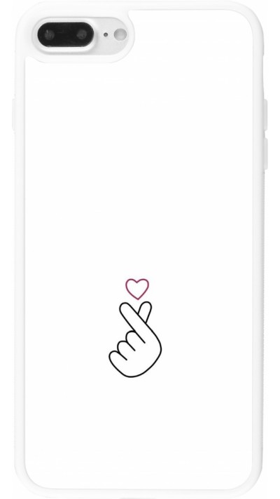 iPhone 7 Plus / 8 Plus Case Hülle - Silikon weiss Valentine 2024 heart by Millennials