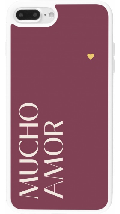 iPhone 7 Plus / 8 Plus Case Hülle - Silikon weiss Valentine 2024 mucho amor rosado