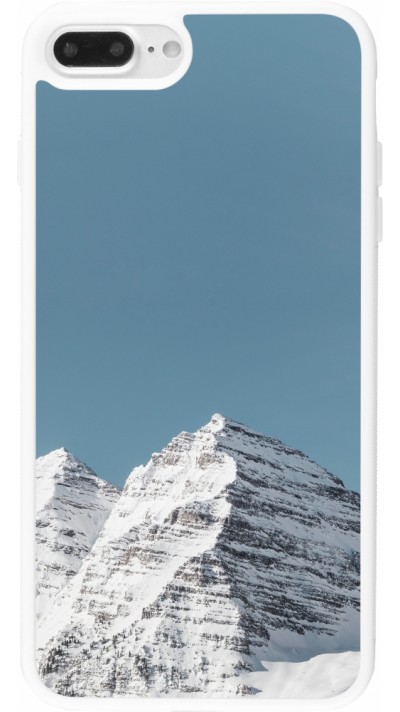 iPhone 7 Plus / 8 Plus Case Hülle - Silikon weiss Winter 22 blue sky mountain