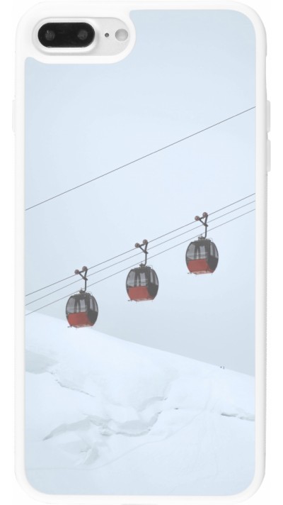 iPhone 7 Plus / 8 Plus Case Hülle - Silikon weiss Winter 22 ski lift