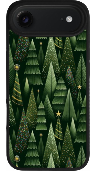 Coque iPhone Air - Silicone rigide noir Christmas 25 Pattern Xmas Tree