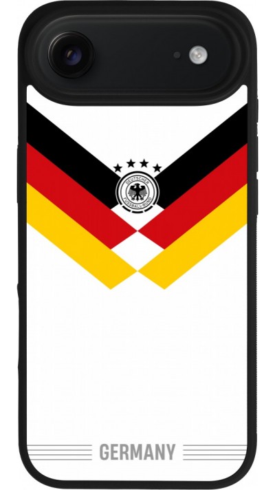 Coque iPhone Air - Silicone rigide noir Maillot de football Allemagne 2026 personnalisable