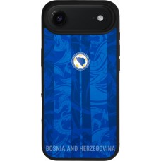 Coque iPhone Air - Silicone rigide noir Maillot de football Bosnie-Herzégovine 2026 personnalisable