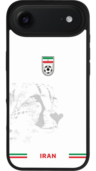 Coque iPhone Air - Silicone rigide noir Maillot de football Iran 2026 personnalisable