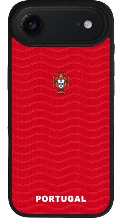 iPhone Air Case Hülle - Silikon schwarz Portugal 2026 personalisierbares Fussballtrikot