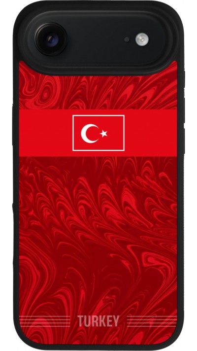 Coque iPhone Air - Silicone rigide noir Maillot de football Turquie 2026 personnalisable