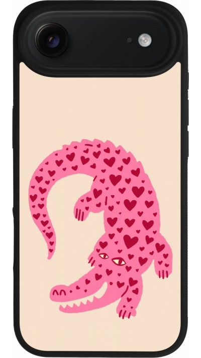 iPhone Air Case Hülle - Silikon schwarz Pink crocodile 2026