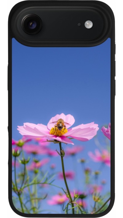 Coque iPhone Air - Silicone rigide noir Bee on a flower Spring 2026