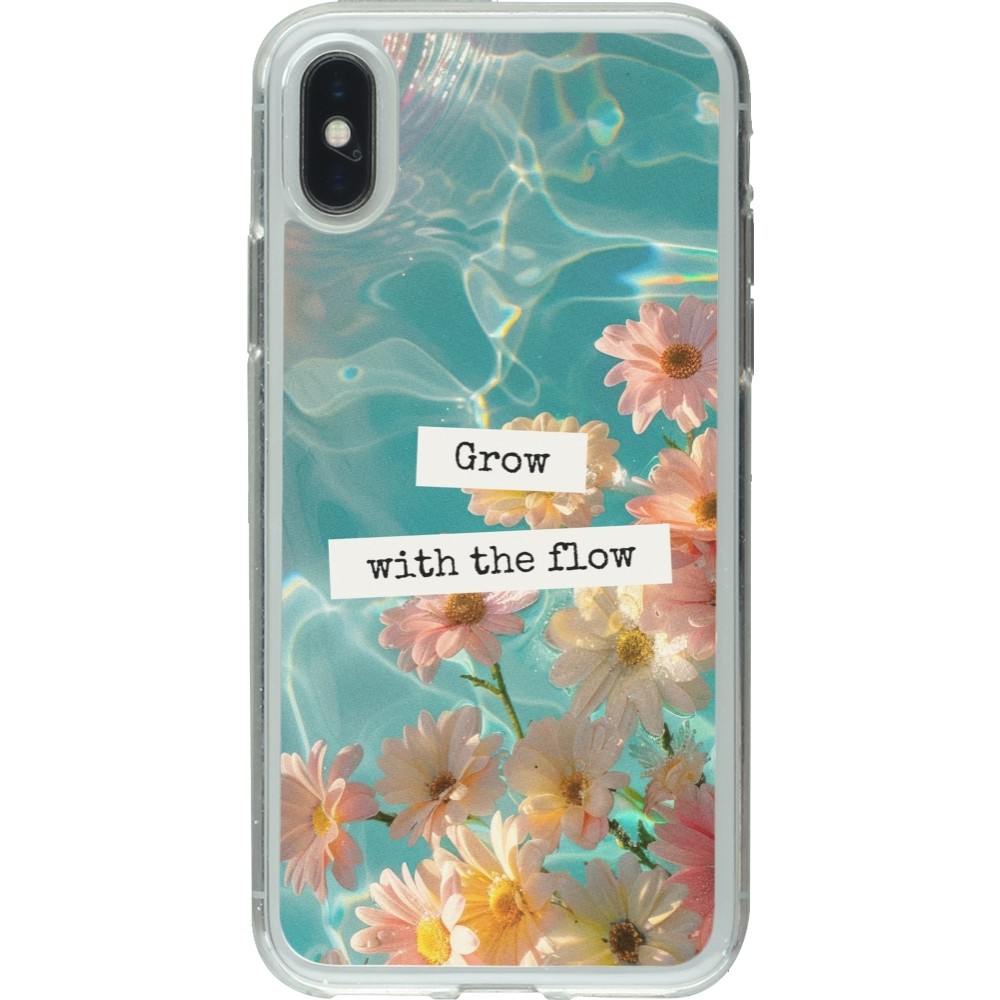 iPhone X / Xs Case Hülle - Gummi transparent Summer 2025 Grow with the flow