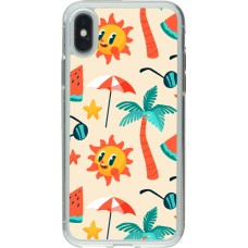 iPhone X / Xs Case Hülle - Gummi transparent Summer 2025 Pattern soleil