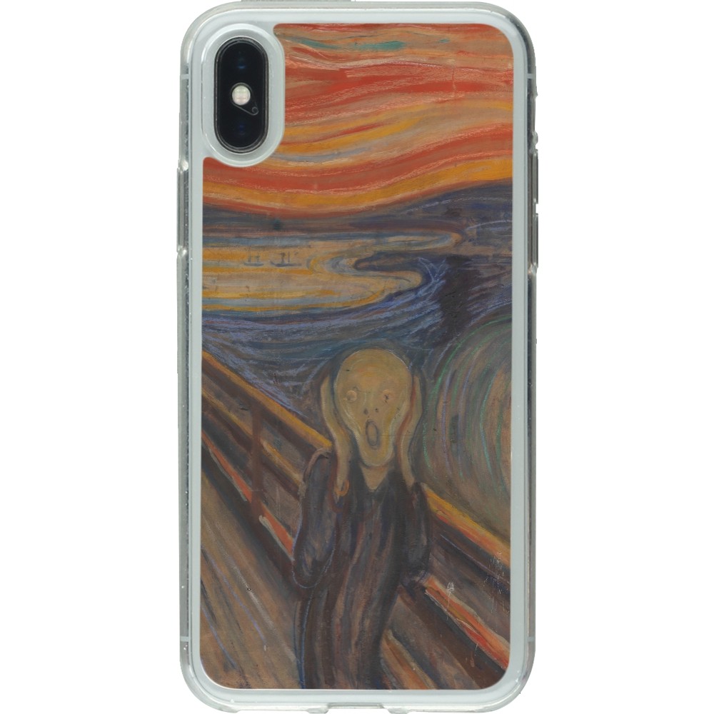 iPhone X / Xs Case Hülle - Gummi transparent Kunstbild - Der Schrei - Edvard Munch