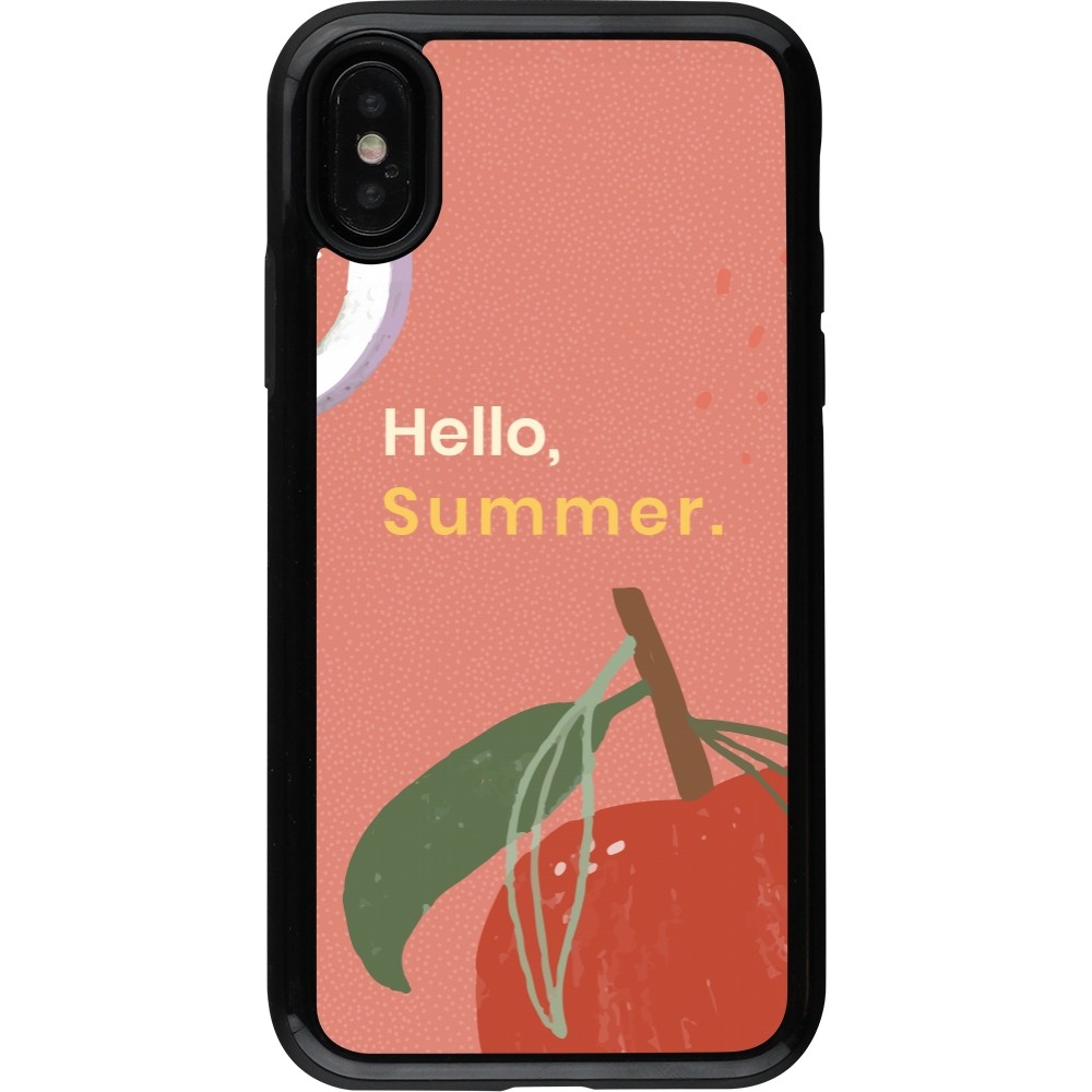 iPhone X / Xs Case Hülle - Hybrid Armor schwarz Summer 2025 Hello summer