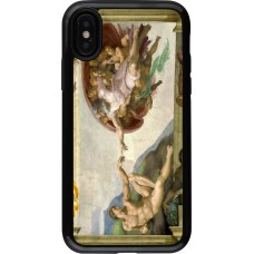 iPhone X / Xs Case Hülle - Hybrid Armor schwarz Kunstbild - Die Erschaffung Adams - Michelangelo