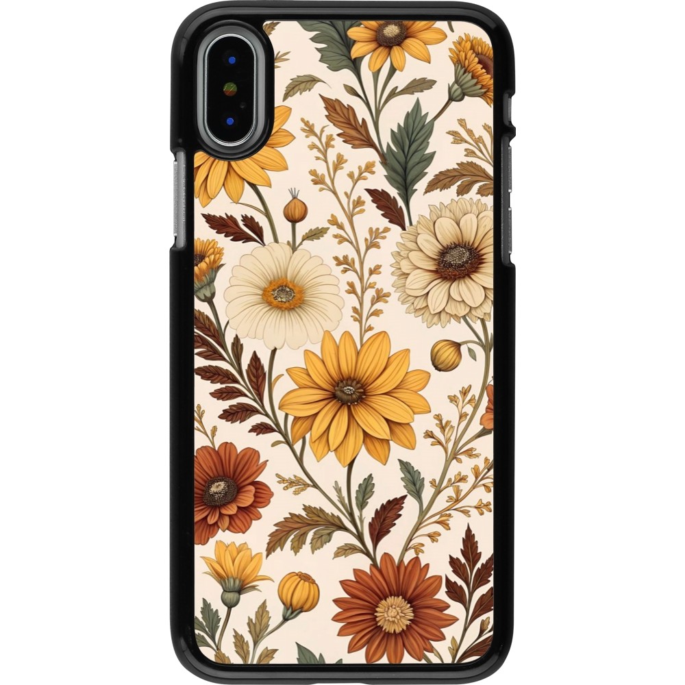 iPhone X / Xs Case Hülle - Autumn 25 Flower pattern