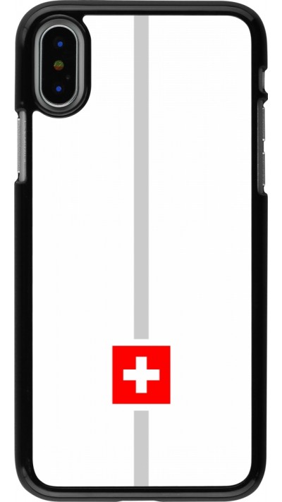 Coque iPhone X / Xs - Canton CH blanc