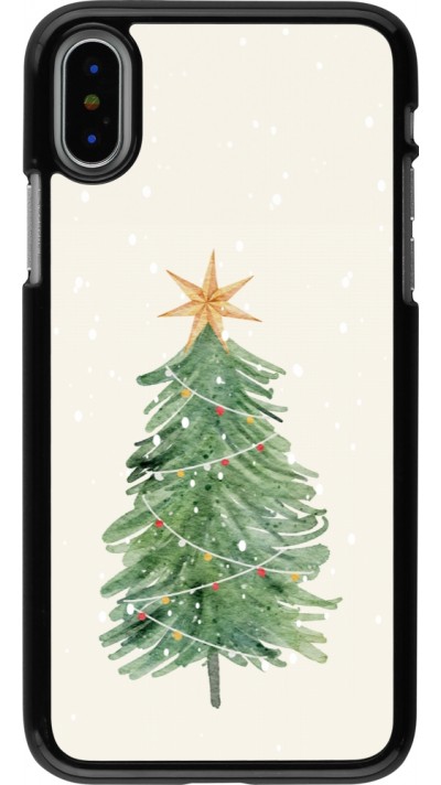 iPhone X / Xs Case Hülle - Christmas 25 Sketch Tree