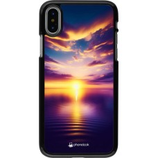 iPhone X / Xs Case Hülle - Sonnenuntergang gelb violett