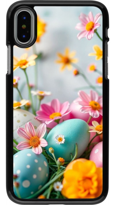 iPhone X / Xs Case Hülle - Easter 2026 Eggs with flowers