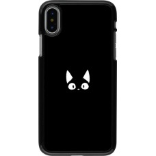 Hülle iPhone X / Xs - Funny cat on black