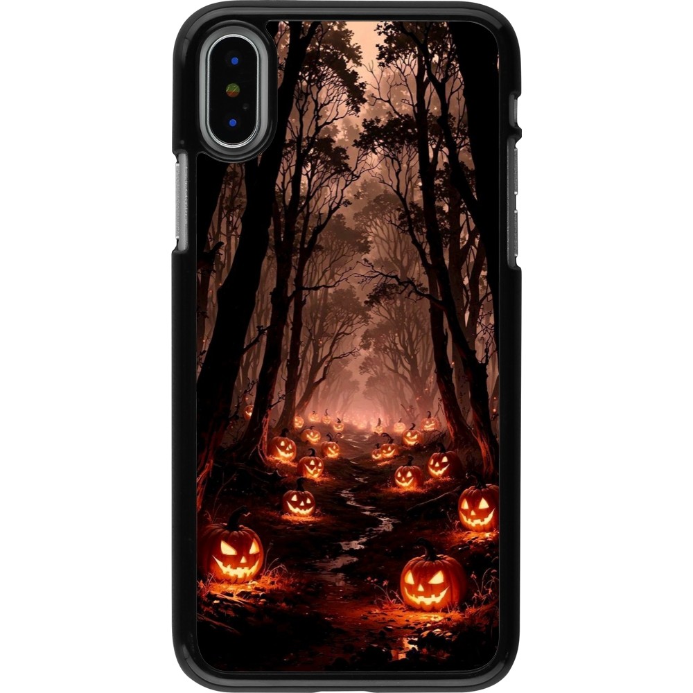 iPhone X / Xs Case Hülle - Halloween 2025 Road of Terrifying Pumpkins