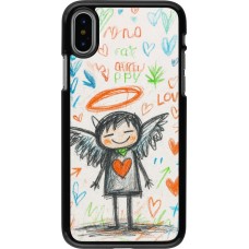 iPhone X / Xs Case Hülle - Little Angel Sketch Love