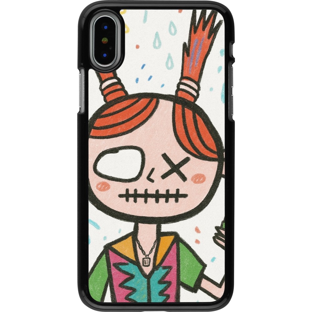 iPhone X / Xs Case Hülle - Little Girl Sketch