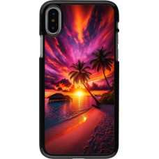 iPhone X / Xs Case Hülle - Malediven Abenddämmerung Glückseligkeit
