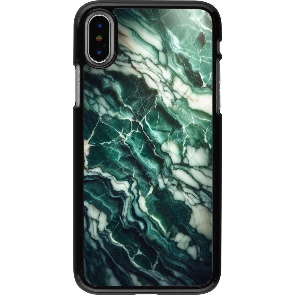 iPhone X / Xs Case Hülle - Majestätischer grüner Marmor