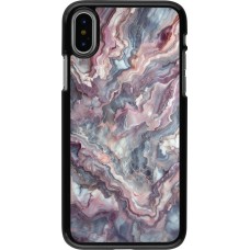 iPhone X / Xs Case Hülle - Violetter silberner Marmor