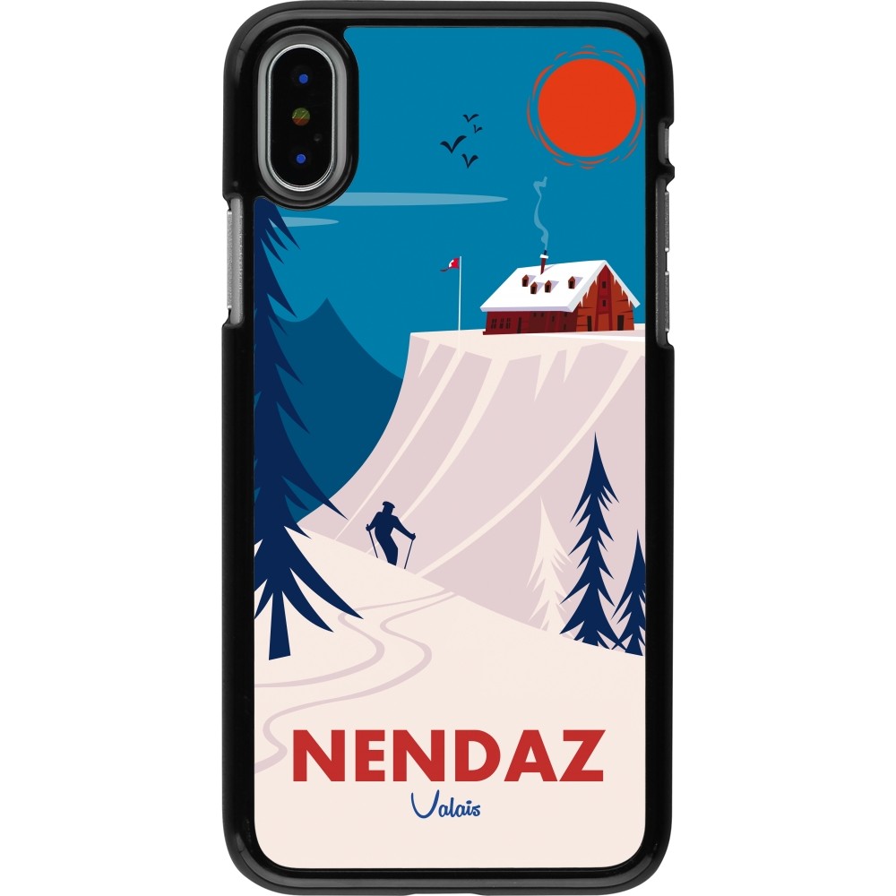 iPhone X / Xs Case Hülle - Nendaz Cabane Ski