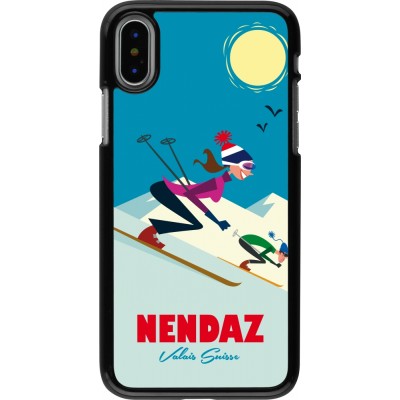 iPhone X / Xs Case Hülle - Nendaz Ski Downhill