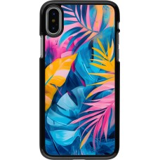 iPhone X / Xs Case Hülle - Palms Blue