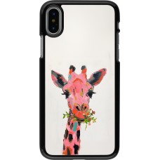 iPhone X / Xs Case Hülle - Pink Girafe Paint