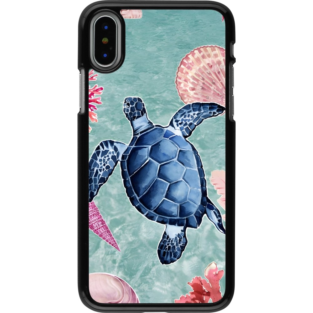 iPhone X / Xs Case Hülle - Preppy Turtle