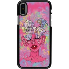 iPhone X / Xs Case Hülle - Psychedelic pink mushroom