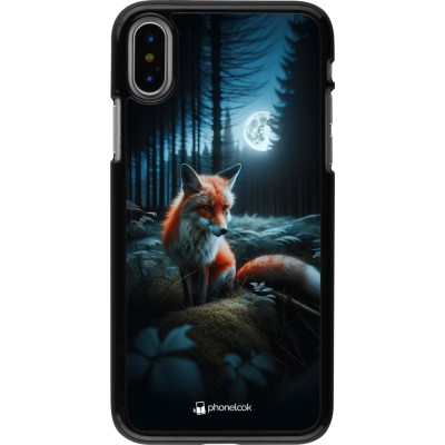 iPhone X / Xs Case Hülle - Fuchs Mond Wald