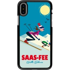 iPhone X / Xs Case Hülle - Saas-Fee Ski Downhill