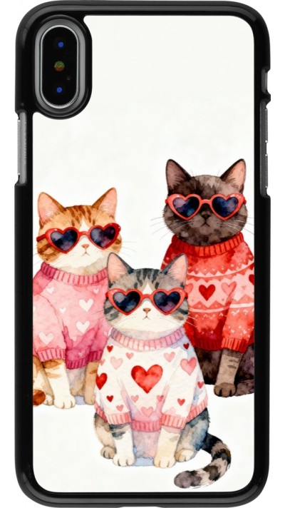 iPhone X / Xs Case Hülle - Saint Valentines Day 26 Cat Love