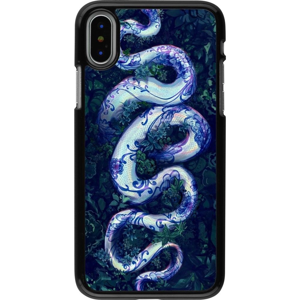 iPhone X / Xs Case Hülle - Snake Blue Anaconda