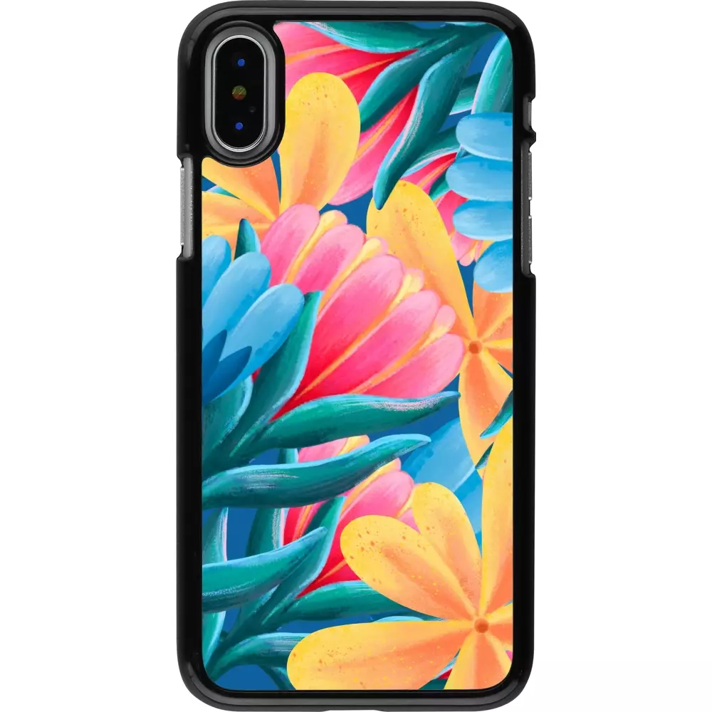 iPhone X / Xs Case Hülle - Spring 23 colorful flowers