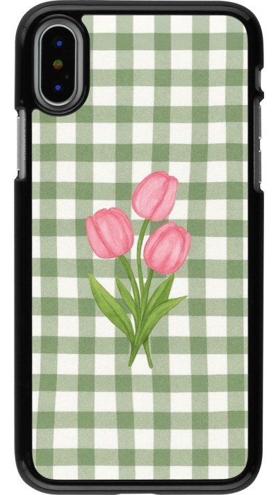 iPhone X / Xs Case Hülle - Green vichy tulips 2026
