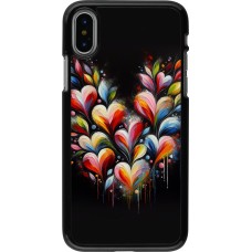 iPhone X / Xs Case Hülle - Valentin 2024 Schwarzes Herz Abstrakt