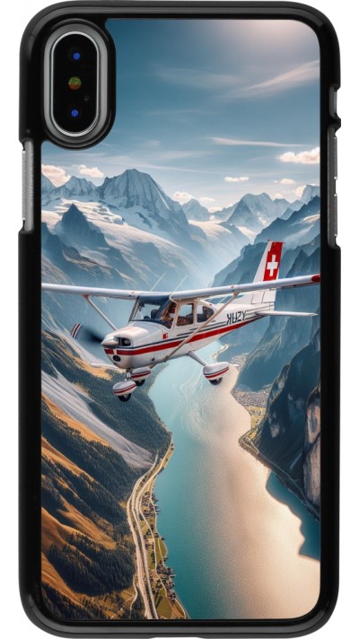 iPhone X / Xs Case Hülle - Schweizer Alpenflug