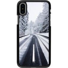 iPhone X / Xs Case Hülle - Winter 22 Snowy Road